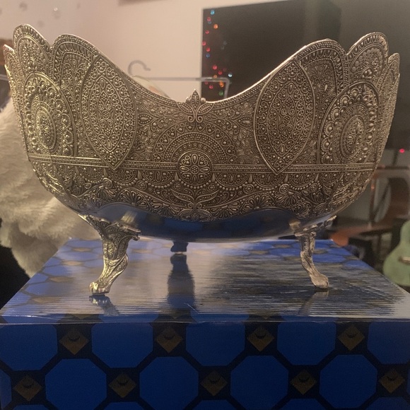 Ornate Pakistani Silver Bowl - Picture 2 of 7